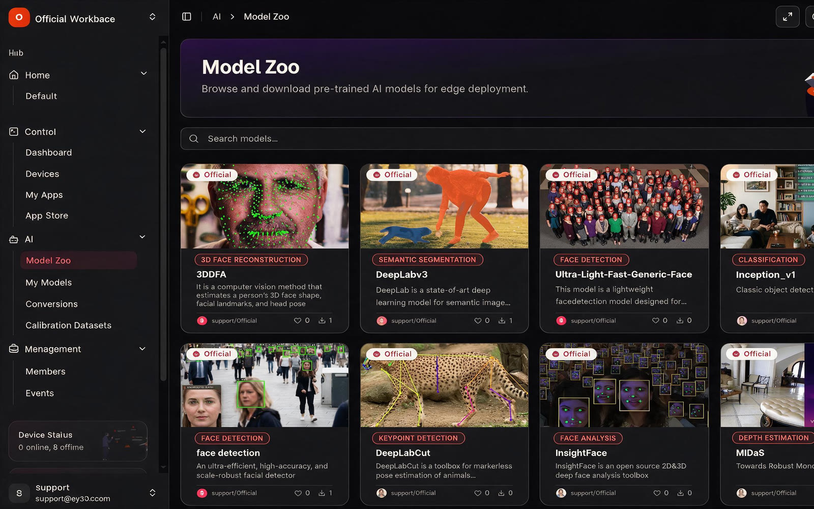 The Model Zoo — versioned models ready to deploy
