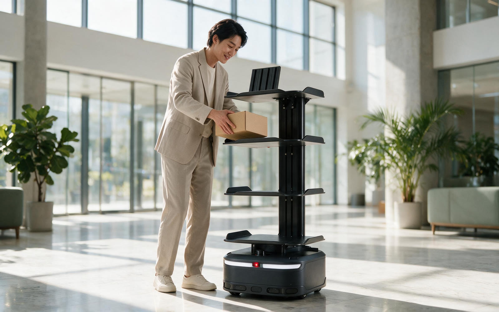 Pilot delivery robot in a corporate campus