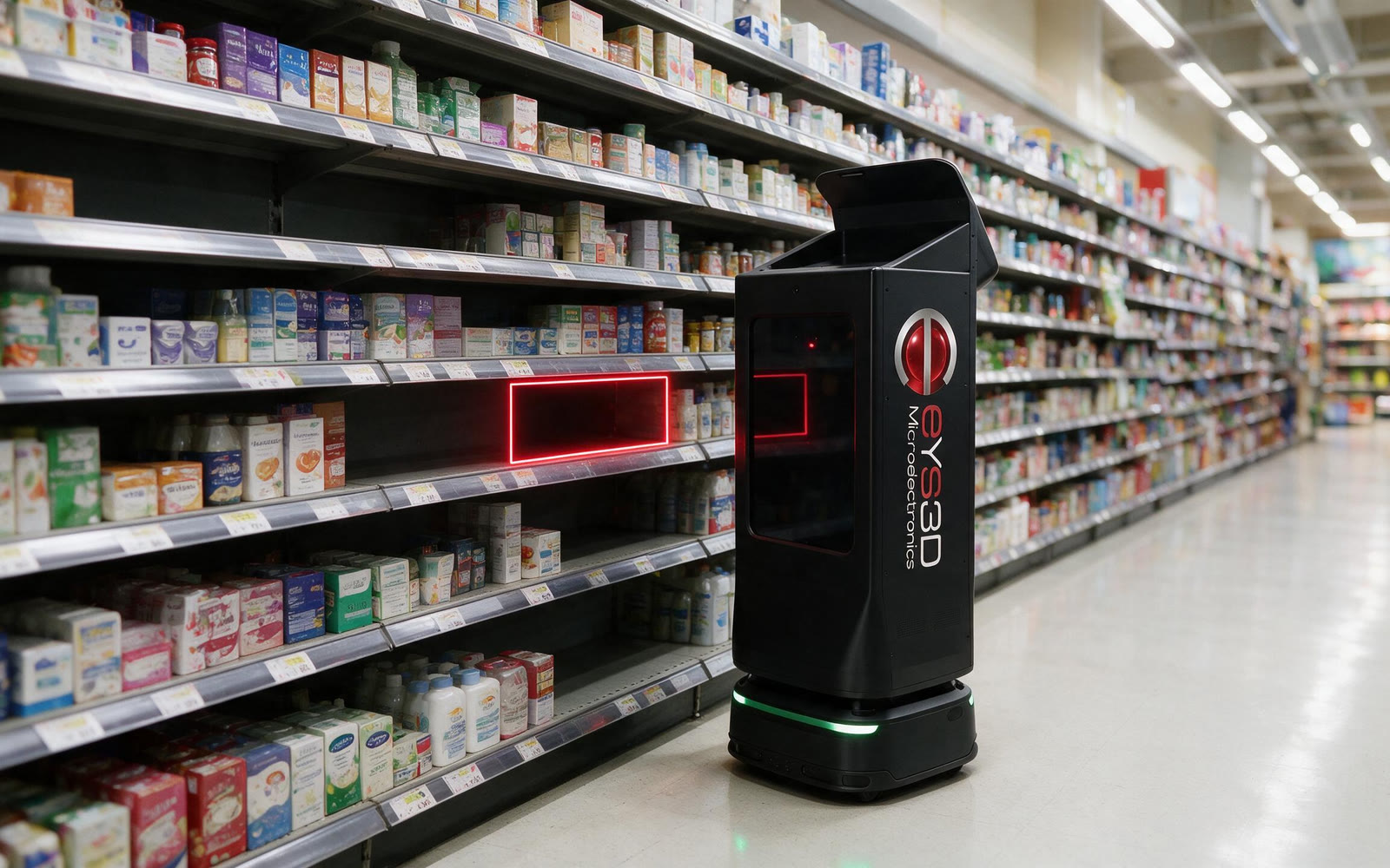AMR spotting an out-of-stock shelf gap