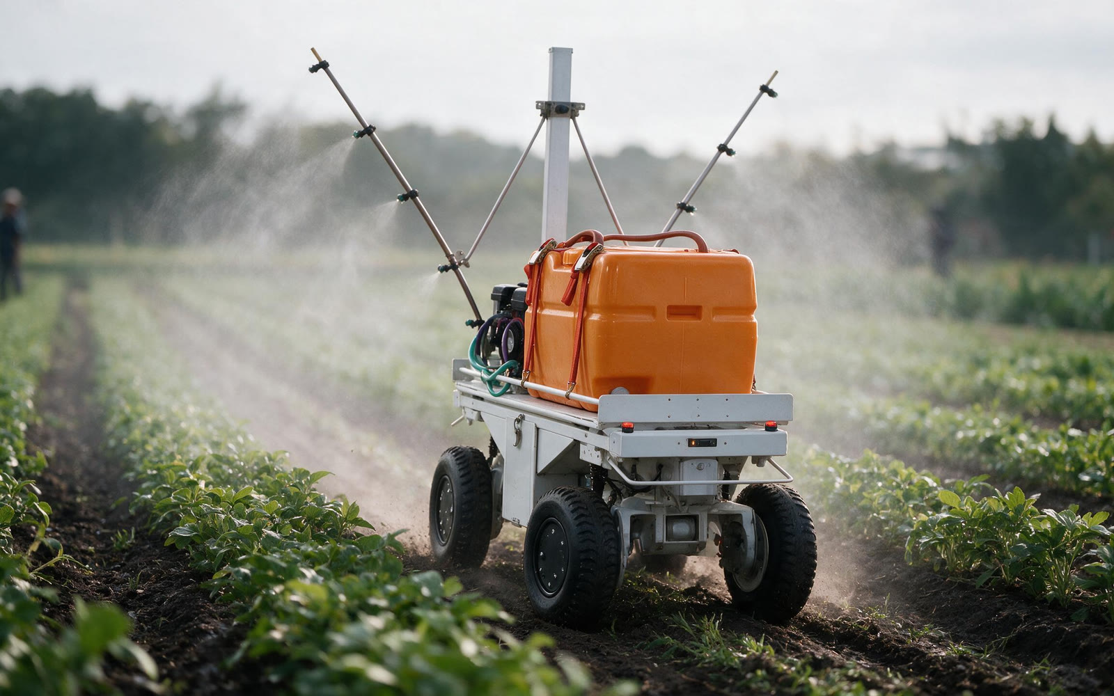 Agri-robot working crop rows